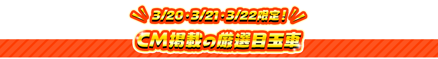 CM掲載の厳選目玉車