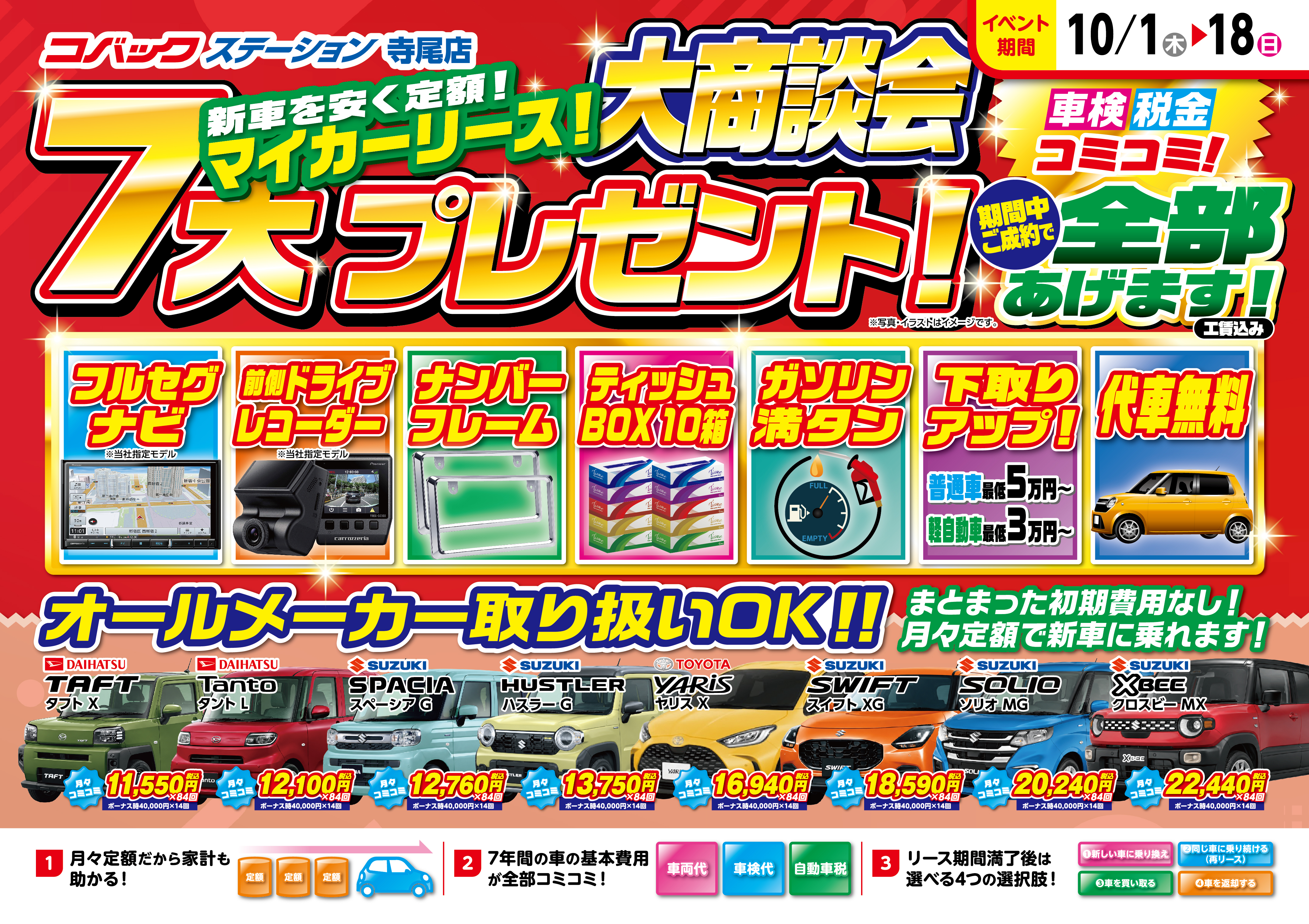 コバックステーションのWEBチラシ表